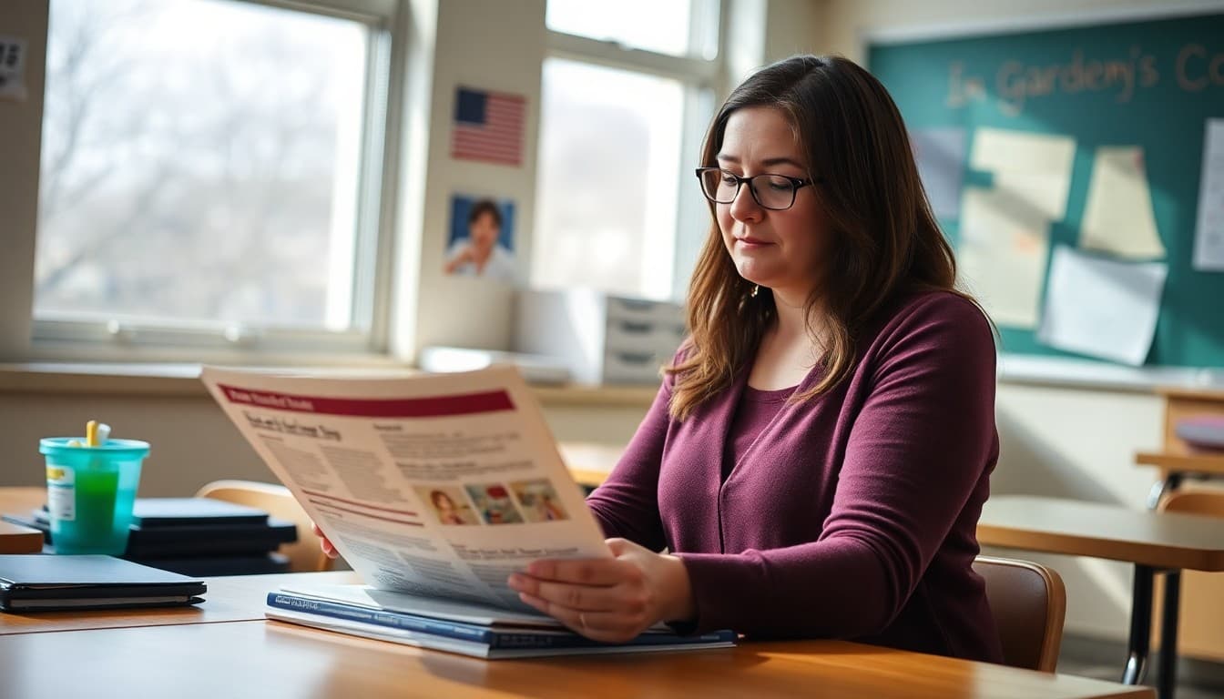 Kansas ELL coordinator preparing a multilingual newsletter for Garden City school families