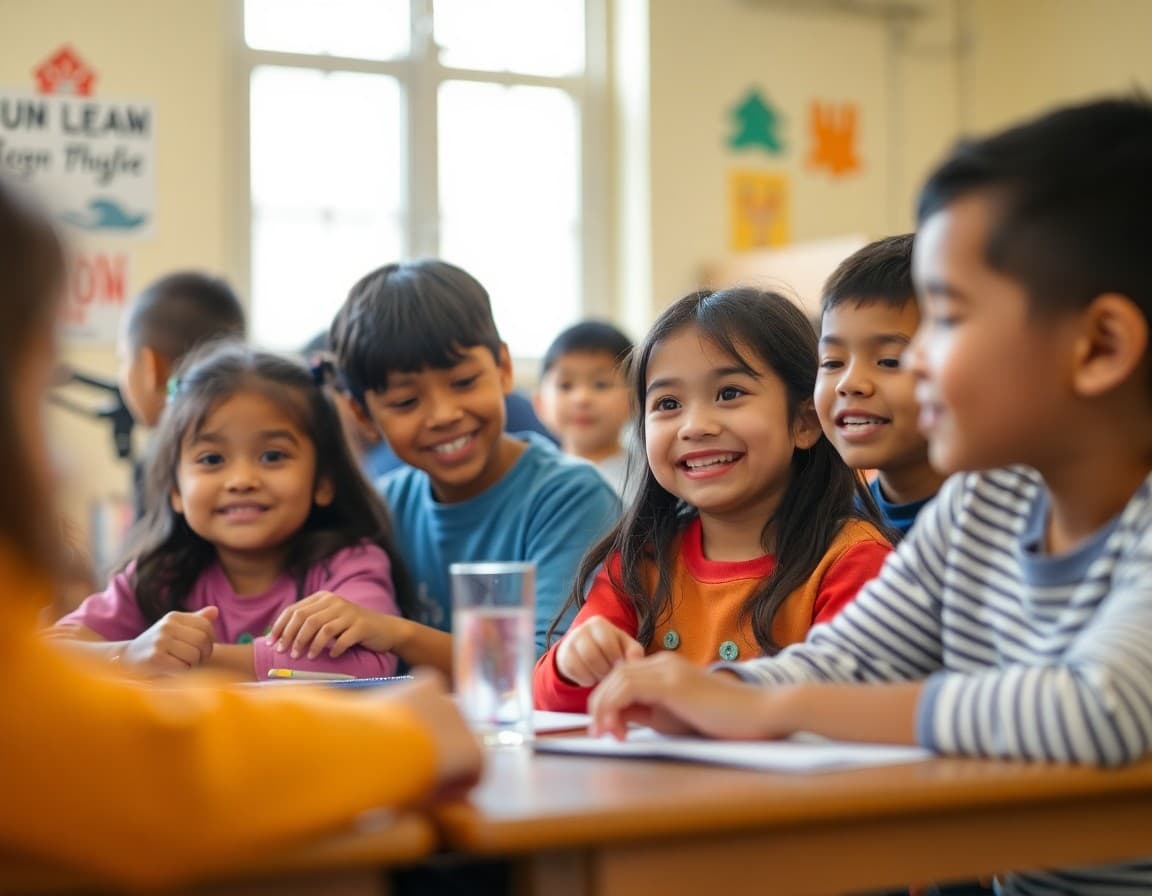 Massachusetts multilingual families participating in school community event
