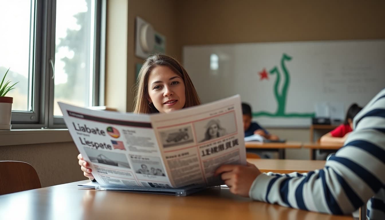 Nebraska ELL coordinator preparing a multilingual newsletter for Omaha area school families