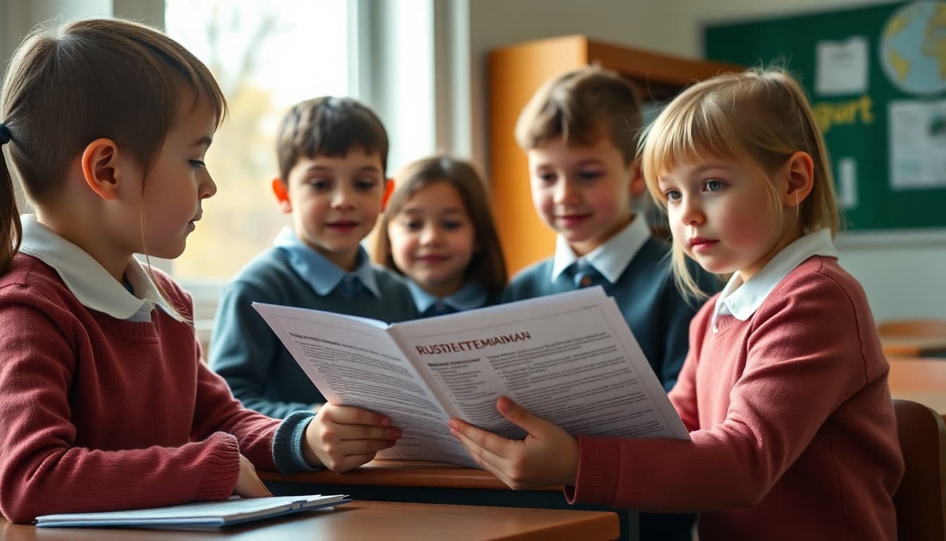 School newsletter translated into Russian for Eastern European families in school community
