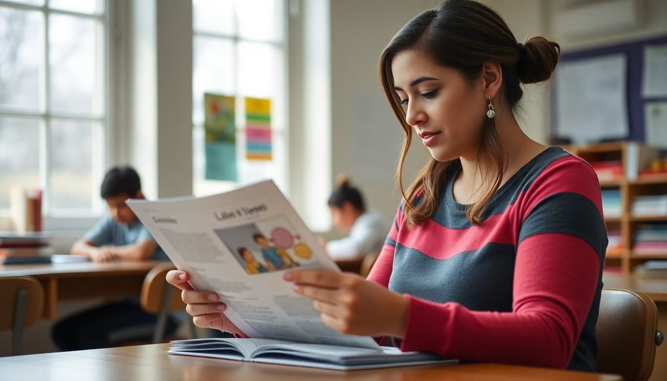 ELL teacher in Wisconsin preparing a bilingual newsletter to send to diverse families