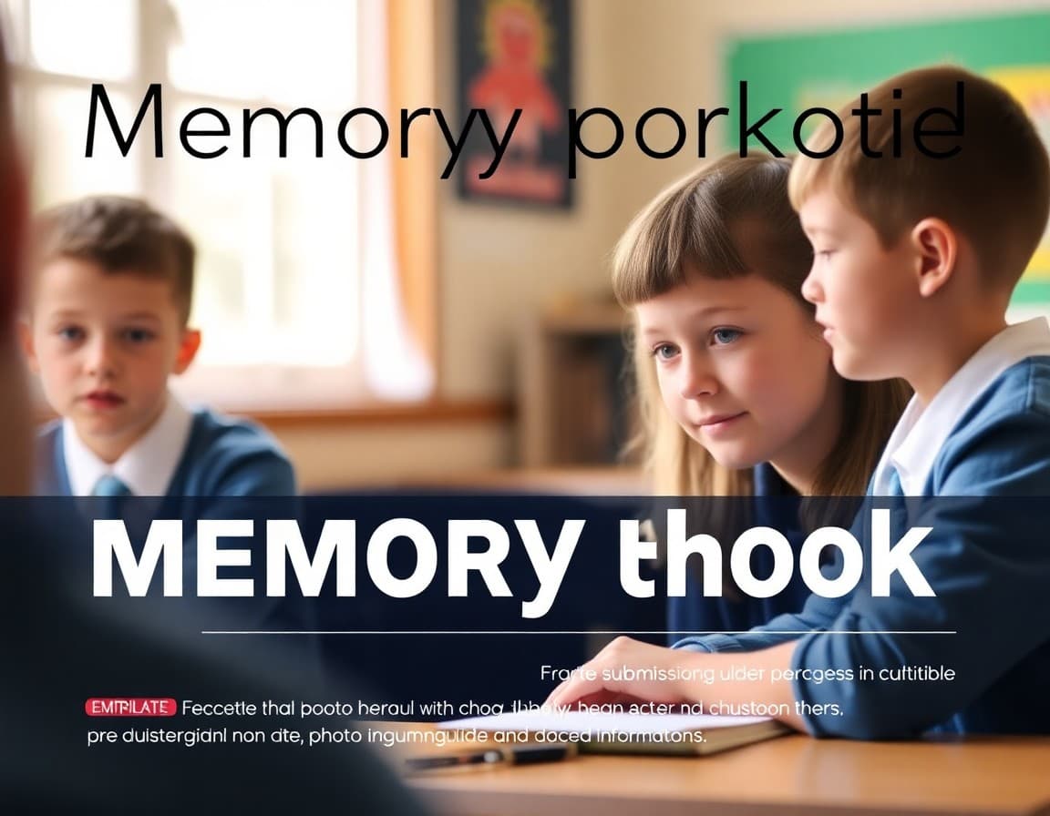 Memory book newsletter template with photo submission guide and ordering information