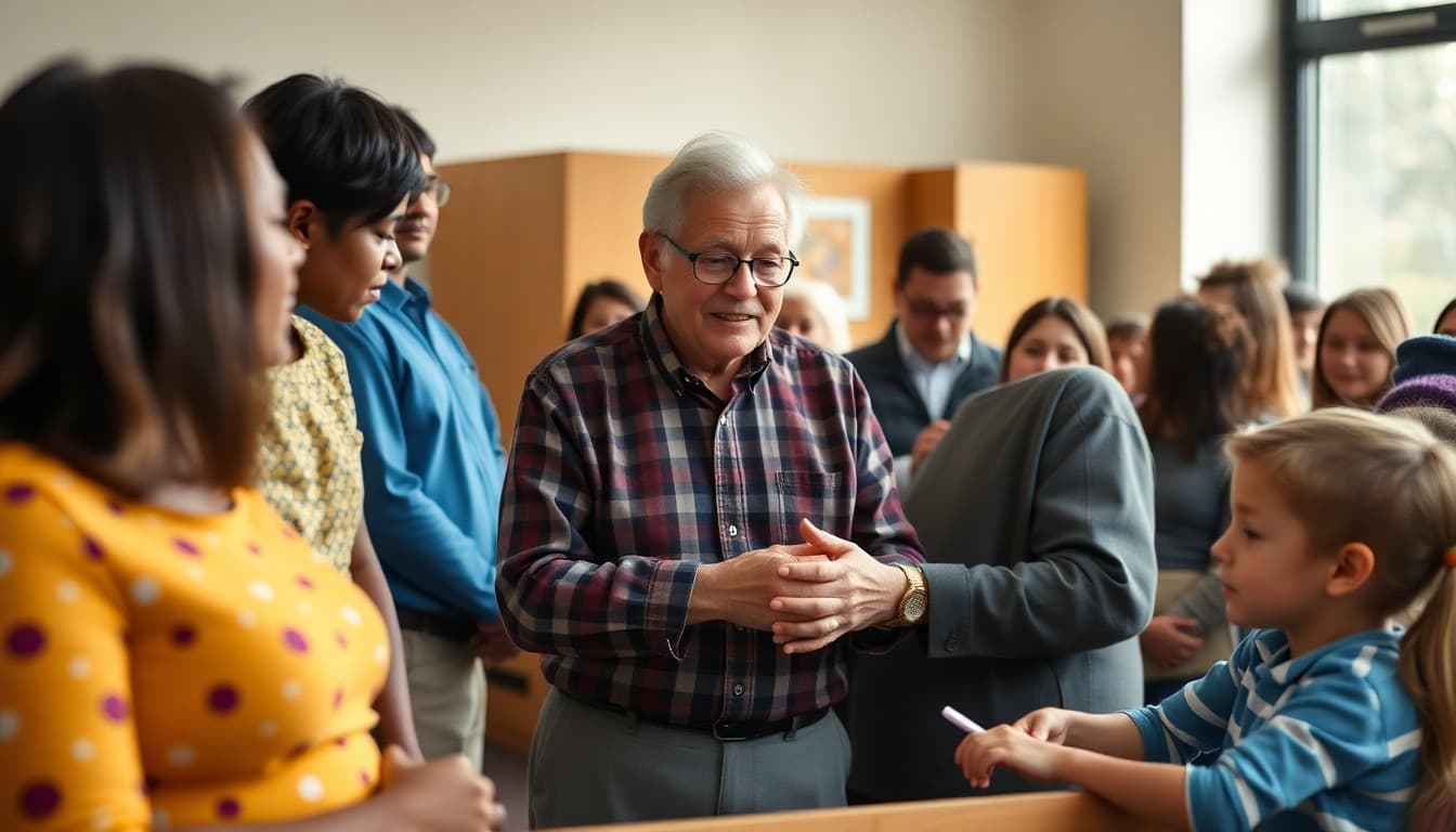School community celebrating veteran teacher retirement with heartfelt ceremony and gathered families