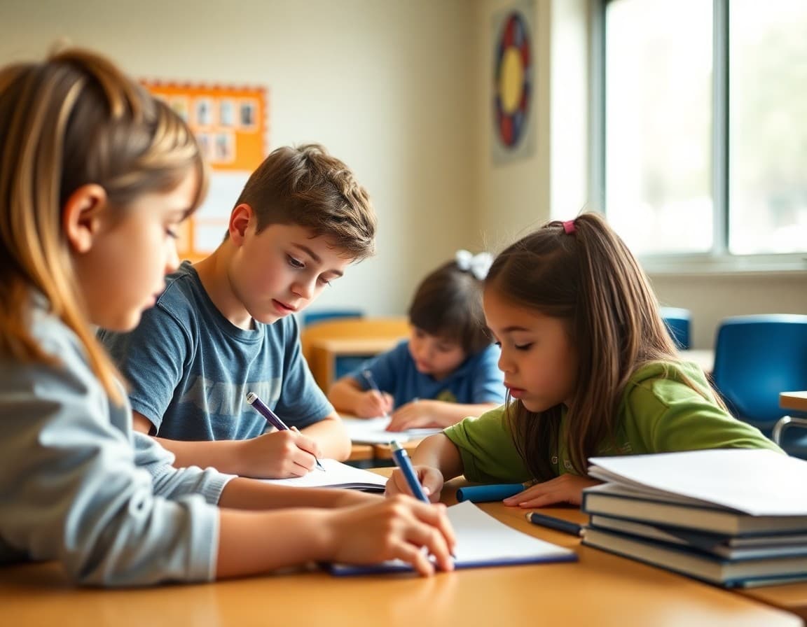 California gifted students working on an academic enrichment challenge