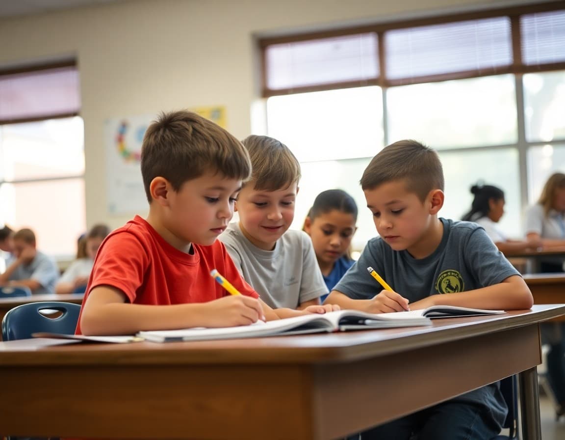 Georgia gifted students working on an academic enrichment challenge