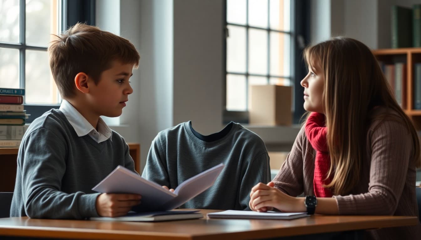 Gifted student struggling with motivation meeting with a school counselor