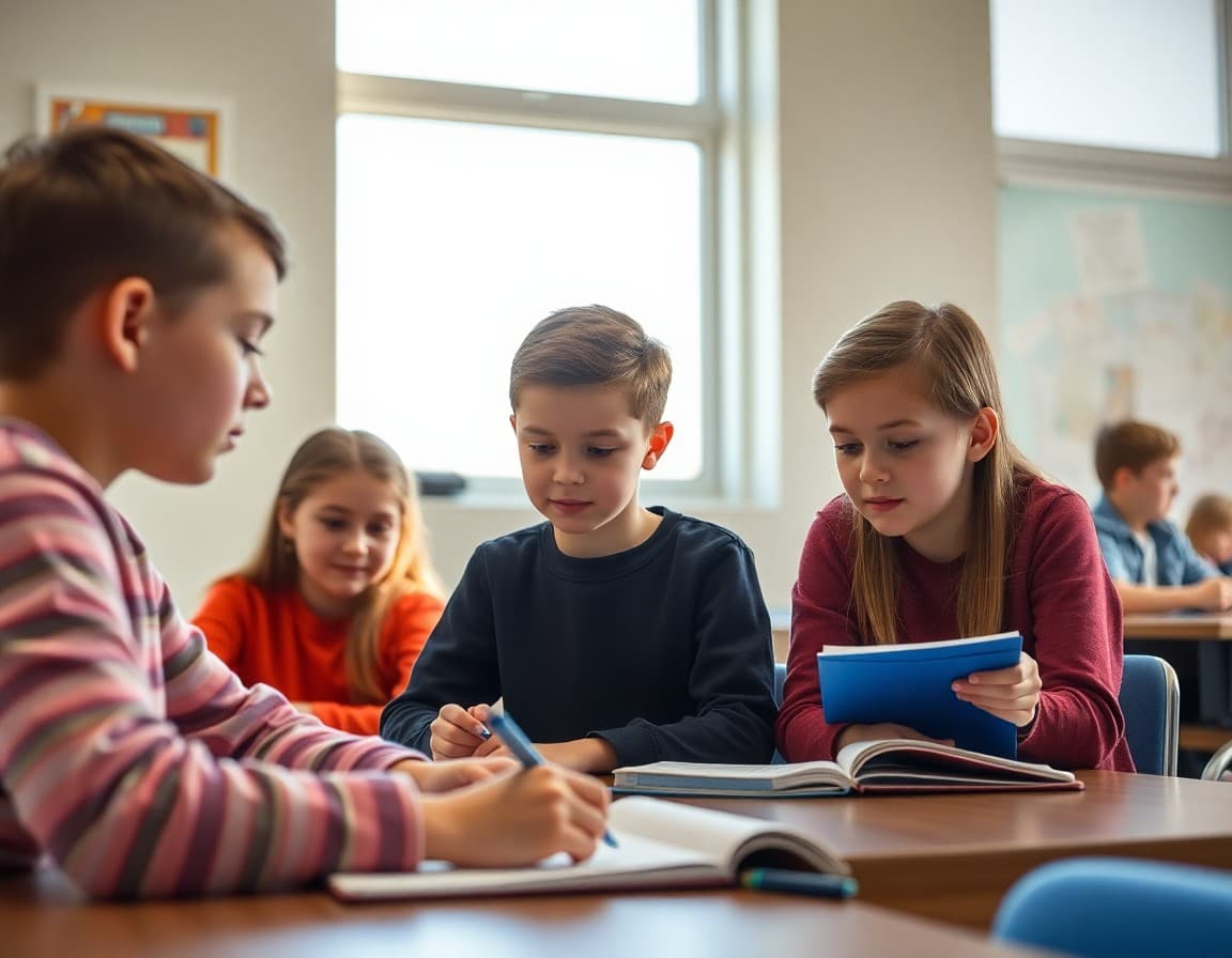 Iowa gifted students working on an academic enrichment challenge