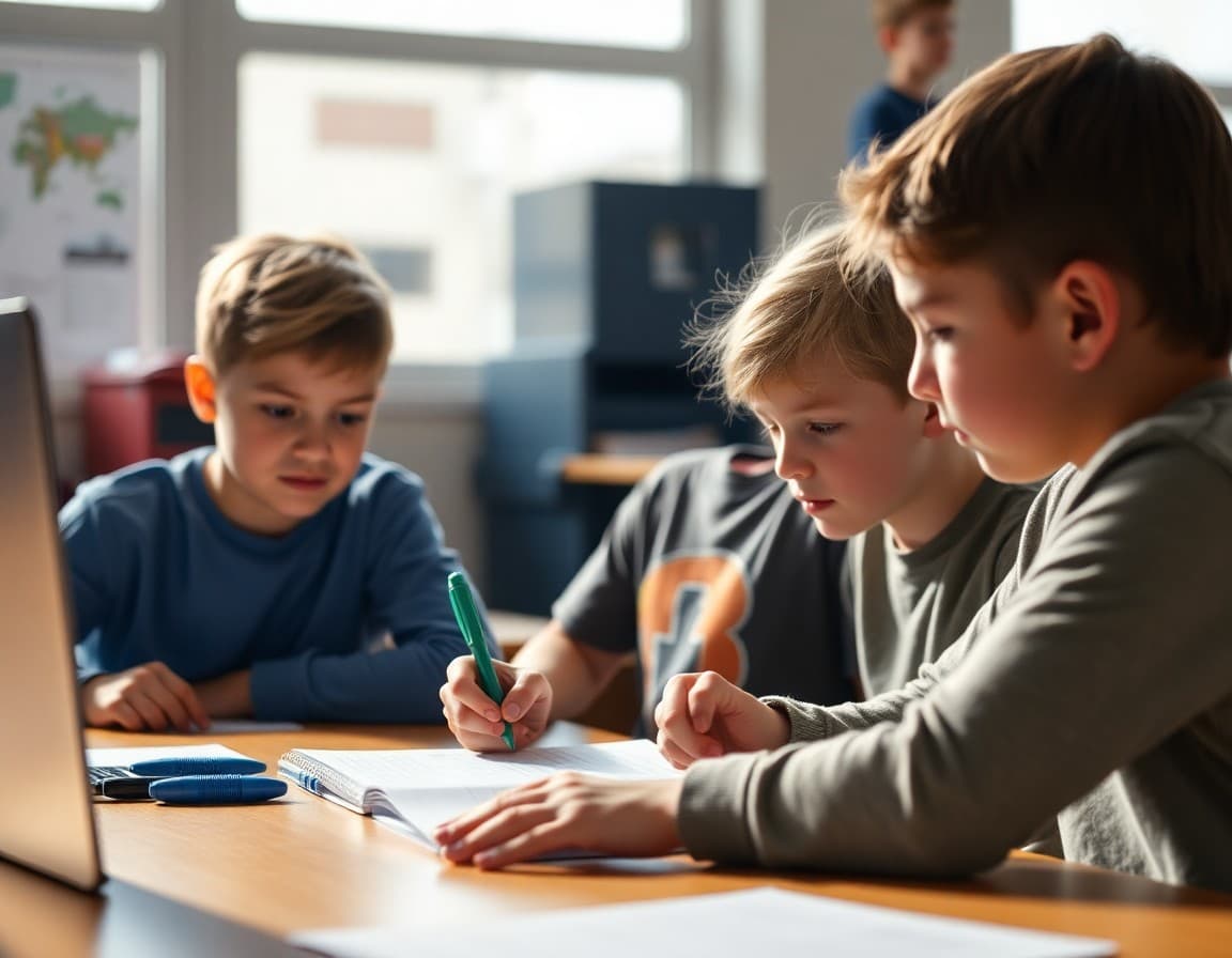 Kansas gifted students working on an academic enrichment challenge