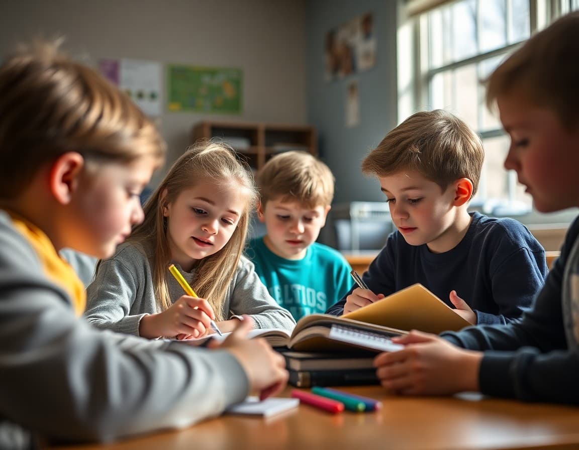 Massachusetts gifted students working on an academic enrichment challenge