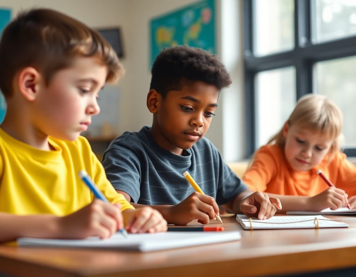 Missouri gifted students working on an academic enrichment challenge