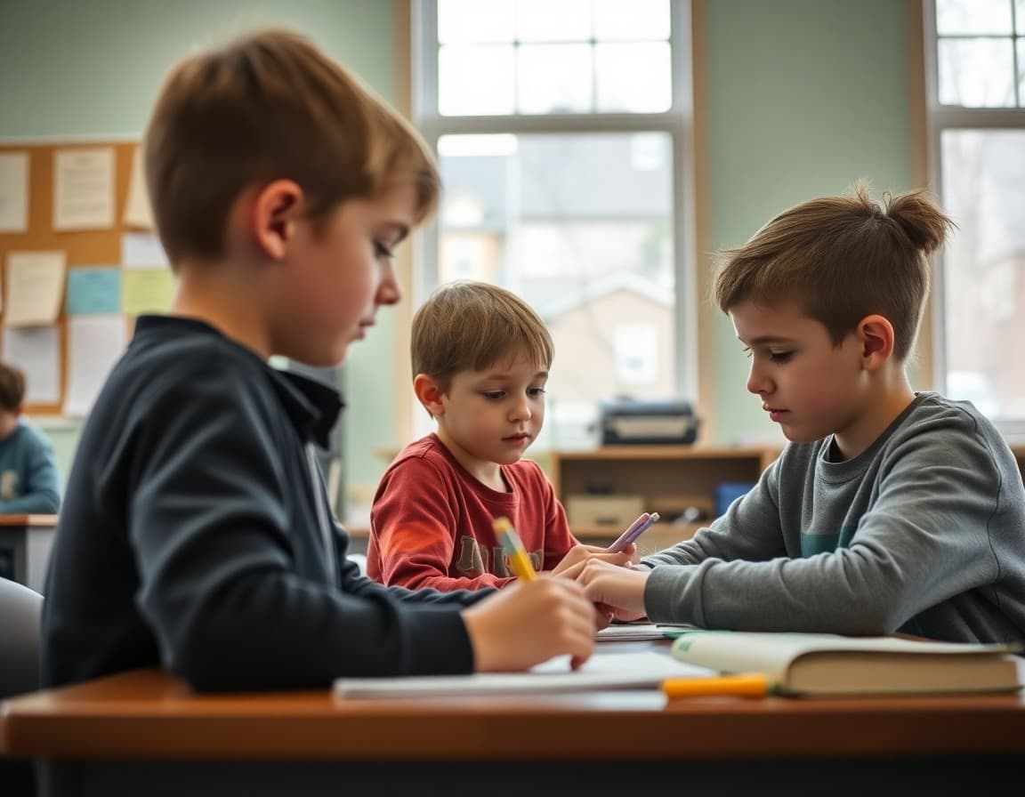 New Hampshire gifted students working on an academic enrichment challenge