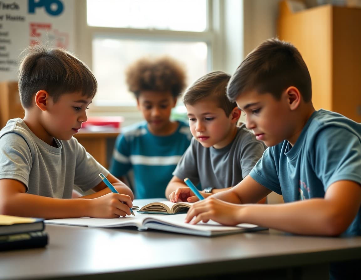 New Jersey gifted students working on an academic enrichment challenge
