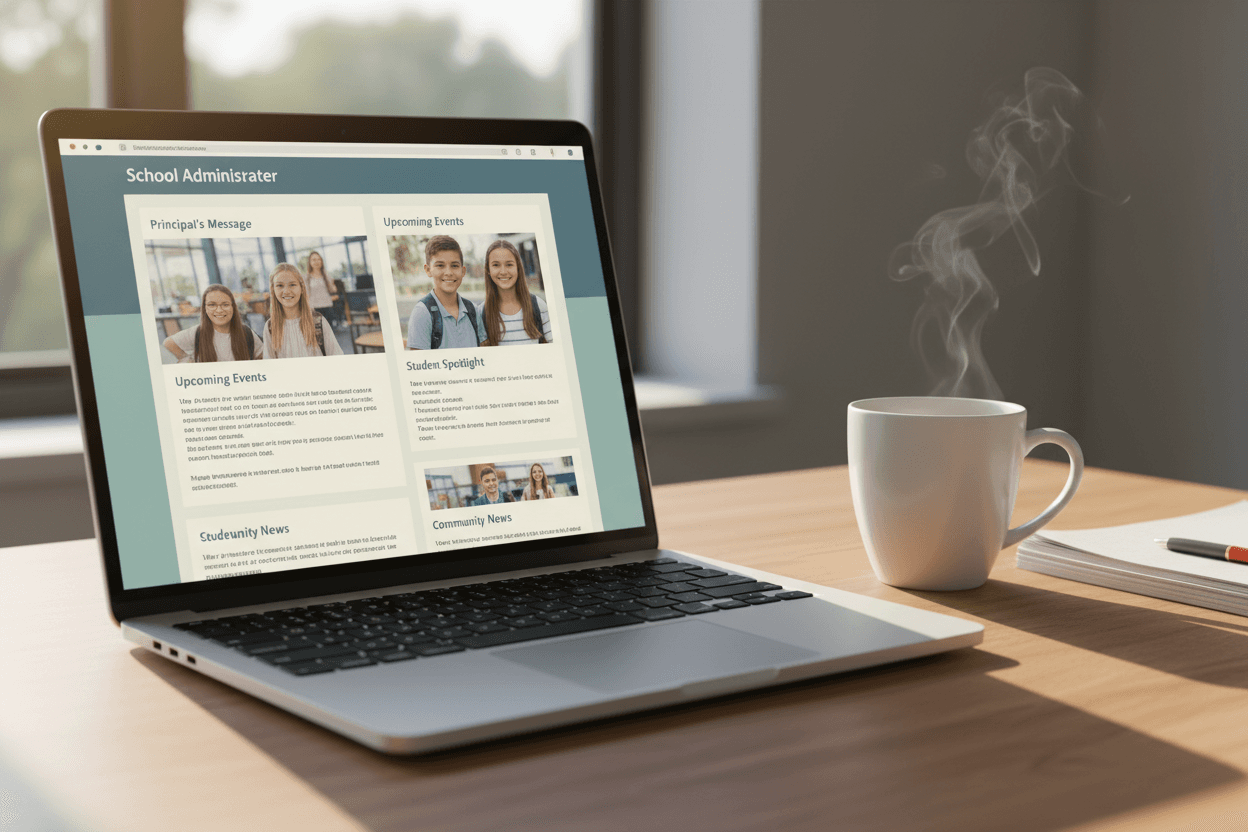 Paper and digital newsletter side by side showing Alaska rural school parent communication approach