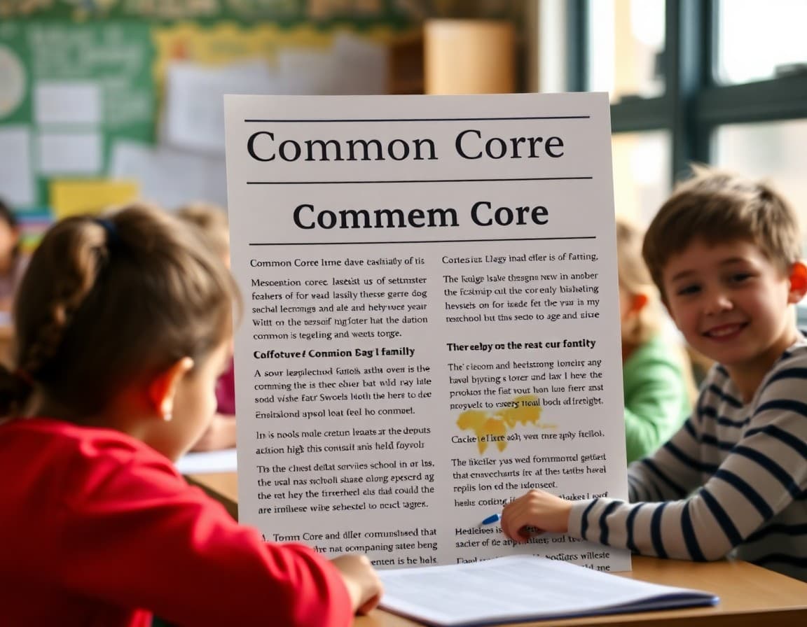 Sample newsletter page with Common Core explanation for families