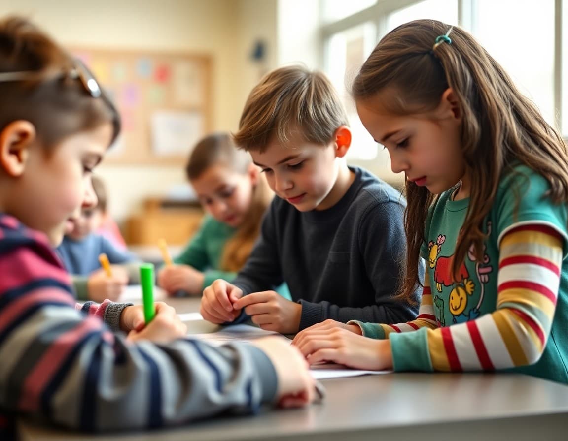 Missouri elementary school students engaged in hands-on learning activity