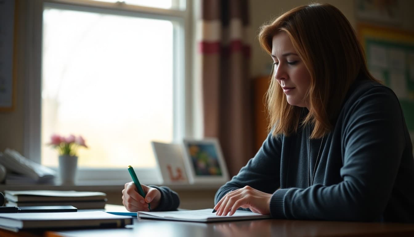 School administrator writing newsletter to families after extended power outage at school