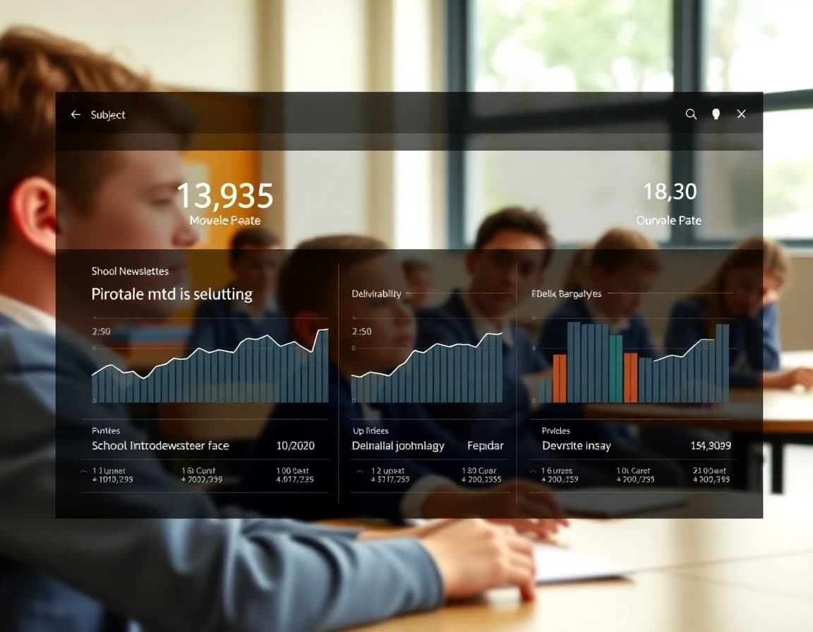 Email analytics dashboard showing school newsletter bounce rate and deliverability metrics