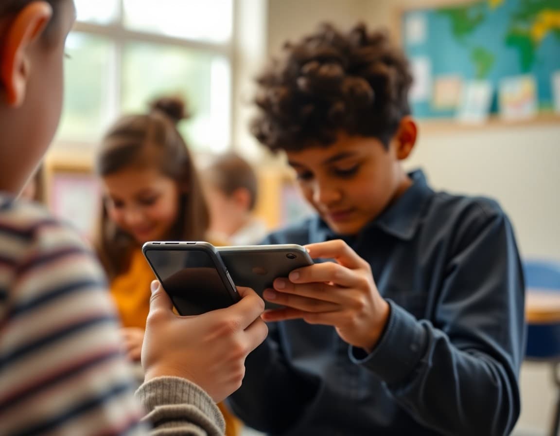 Parent viewing school newsletter link in ClassDojo messages on smartphone