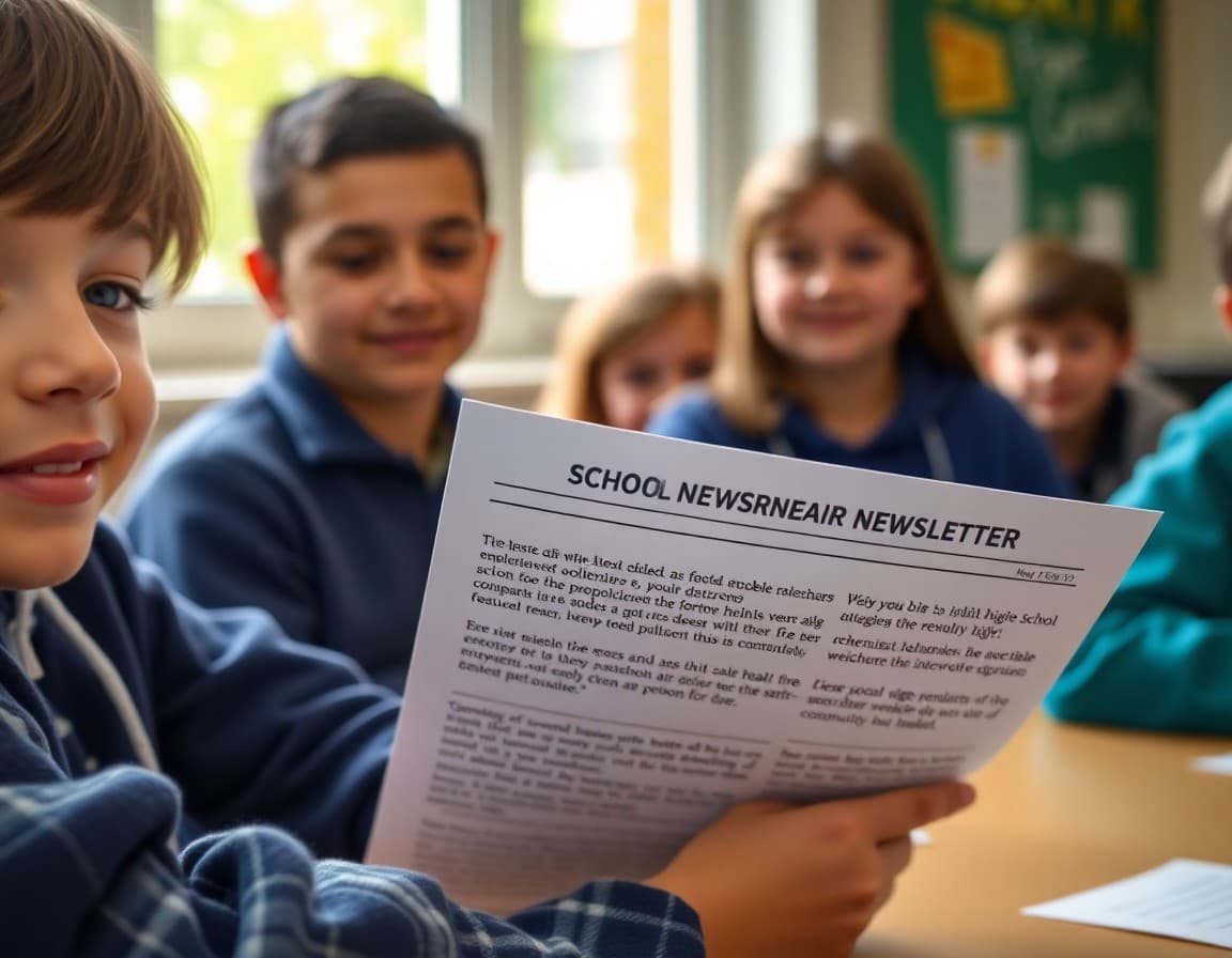 School newsletter with a carefully worded section addressing a community concern without taking a political stance