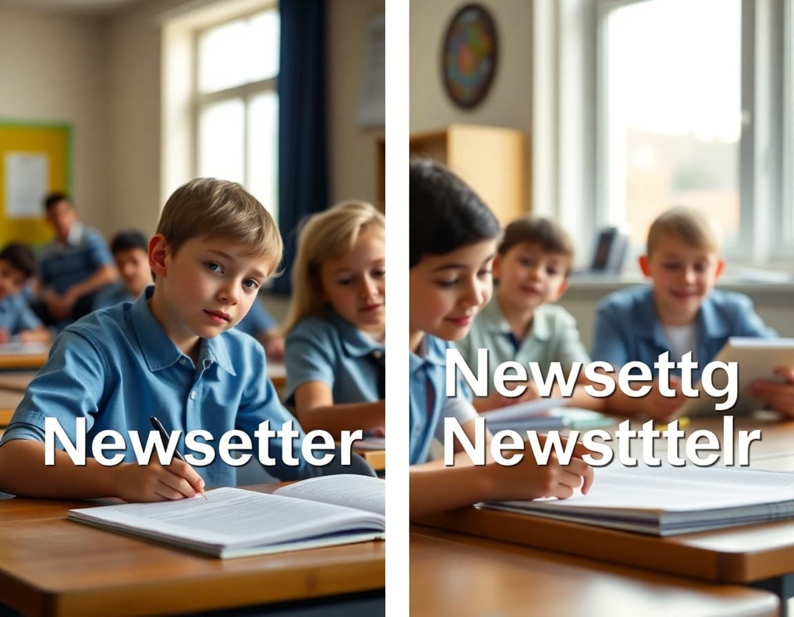 Font comparison showing a readable newsletter versus one using decorative fonts that are hard to read