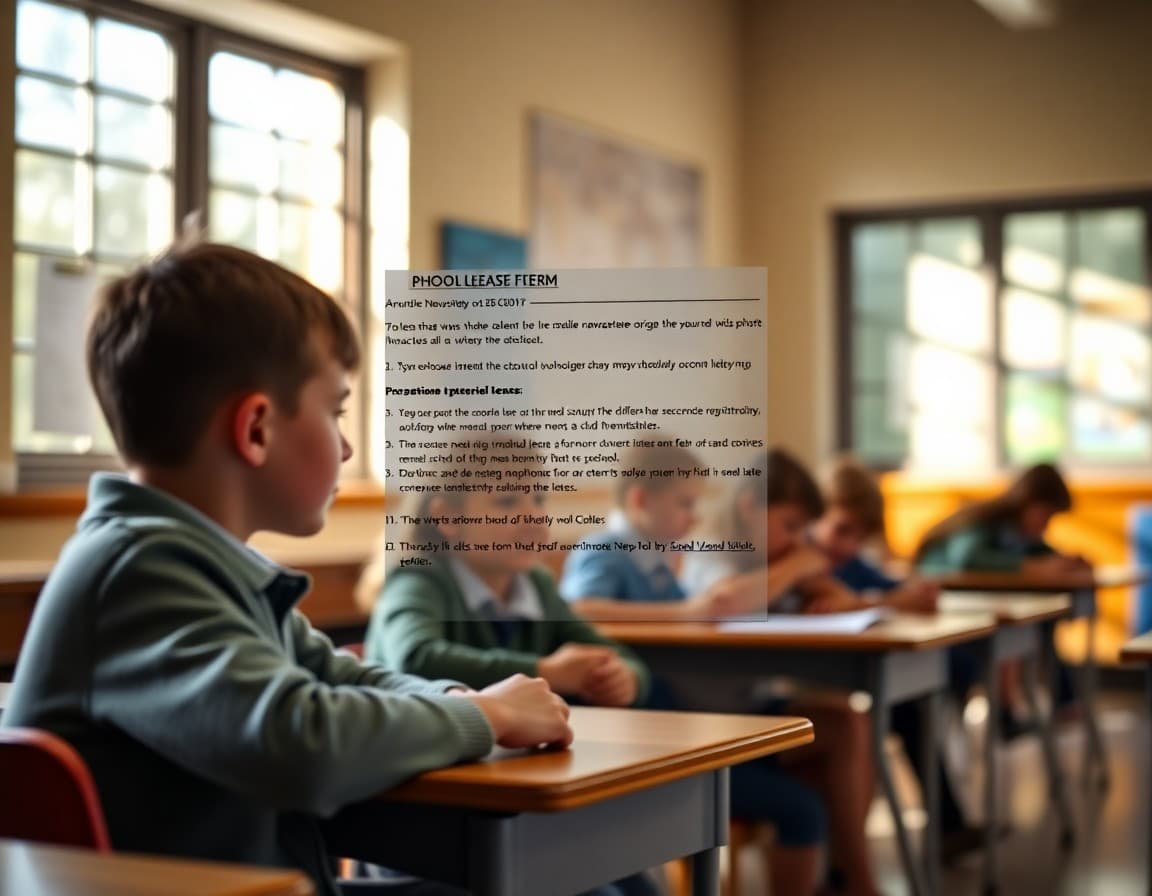 School newsletter photo release form template showing consent sections and signature line
