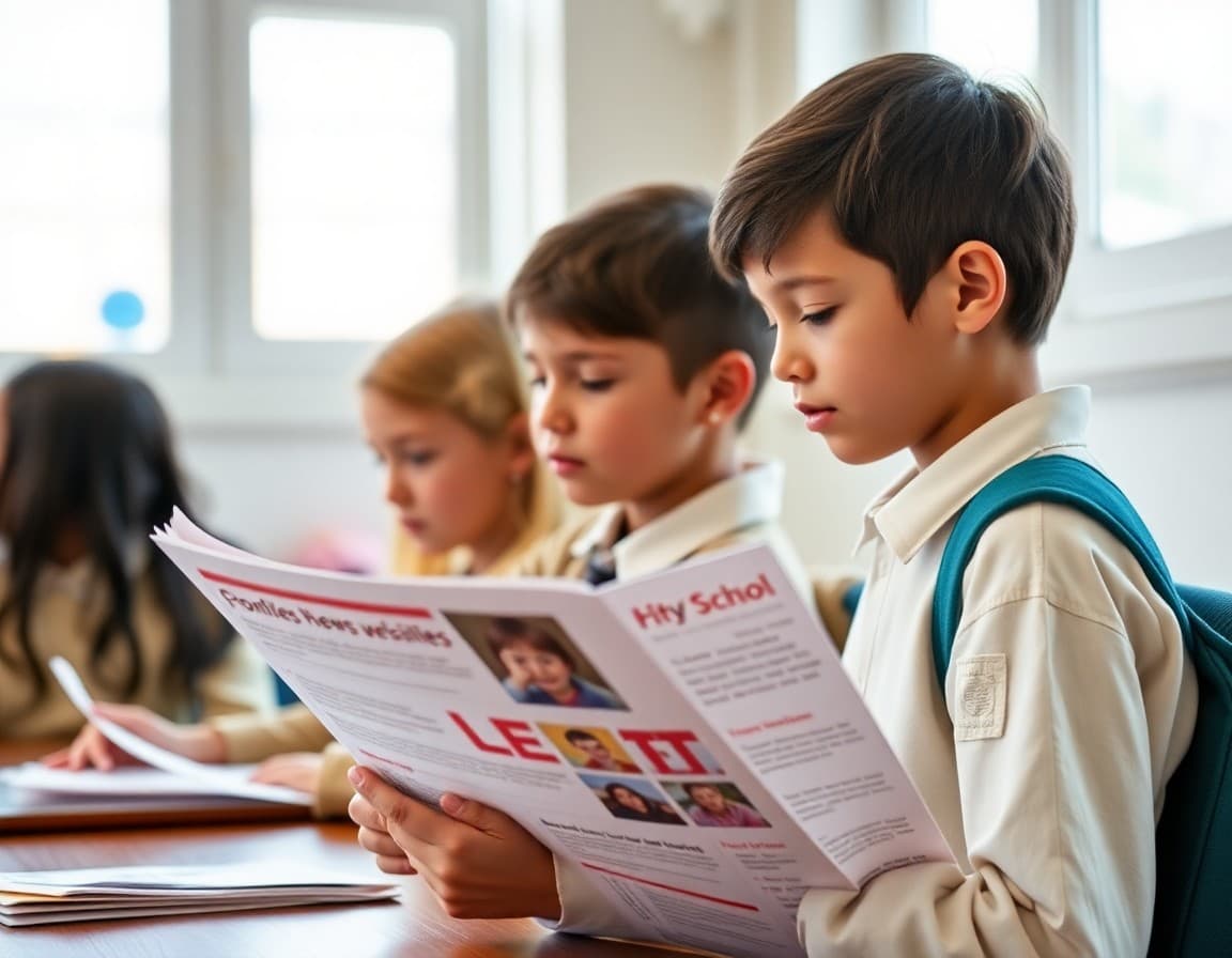 School newsletter with QR code linking to digital version and permission forms