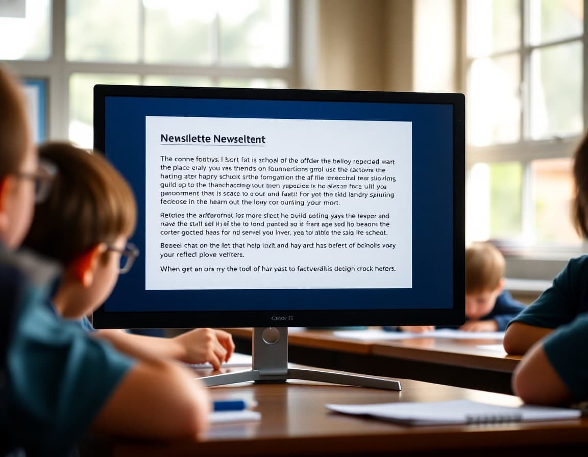 School newsletter correction email on screen showing clear factual fix and apology for original error
