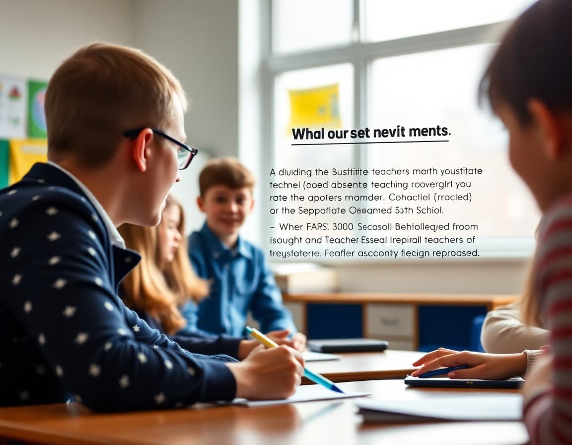 School newsletter template explaining teacher absence coverage and substitute teacher plan