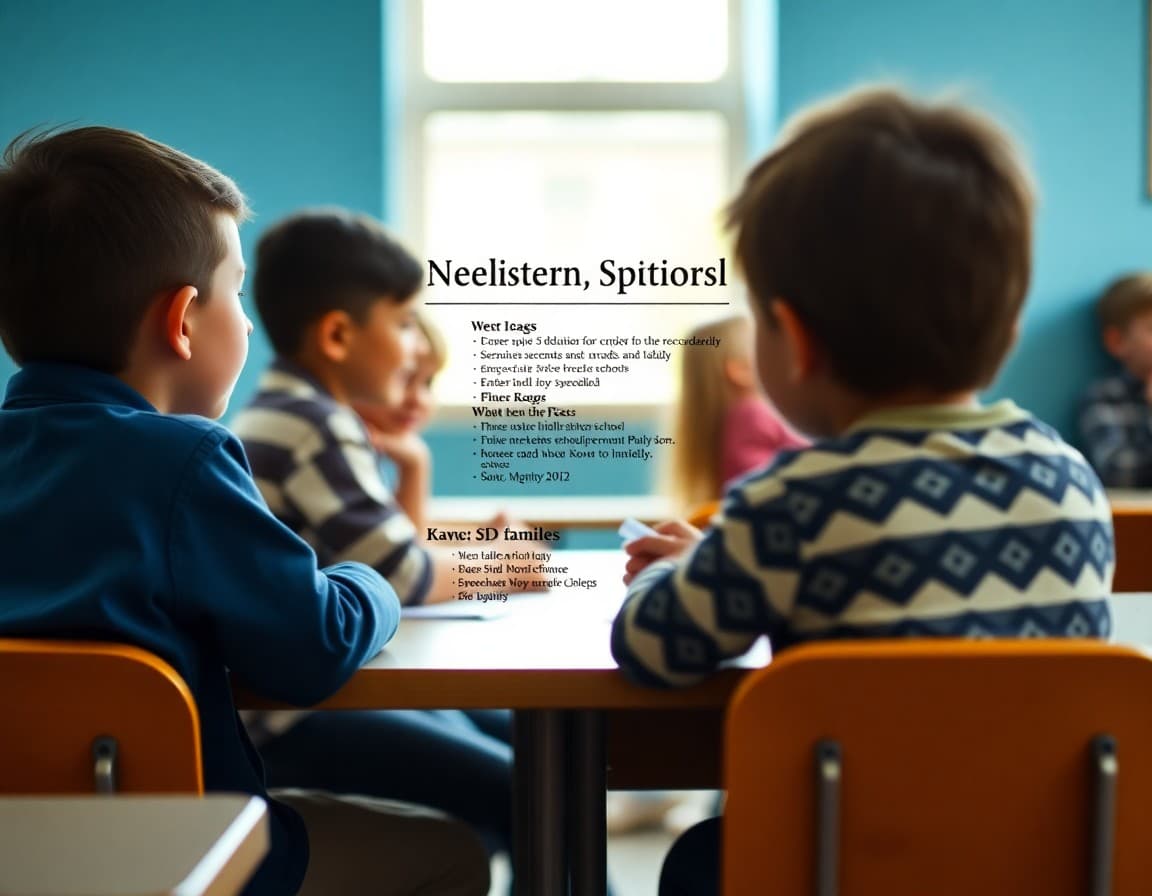Elementary school newsletter template with weekly updates and upcoming events for SD families