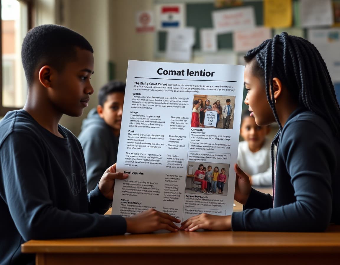 Urban school parent engagement newsletter with community section and family participation ideas