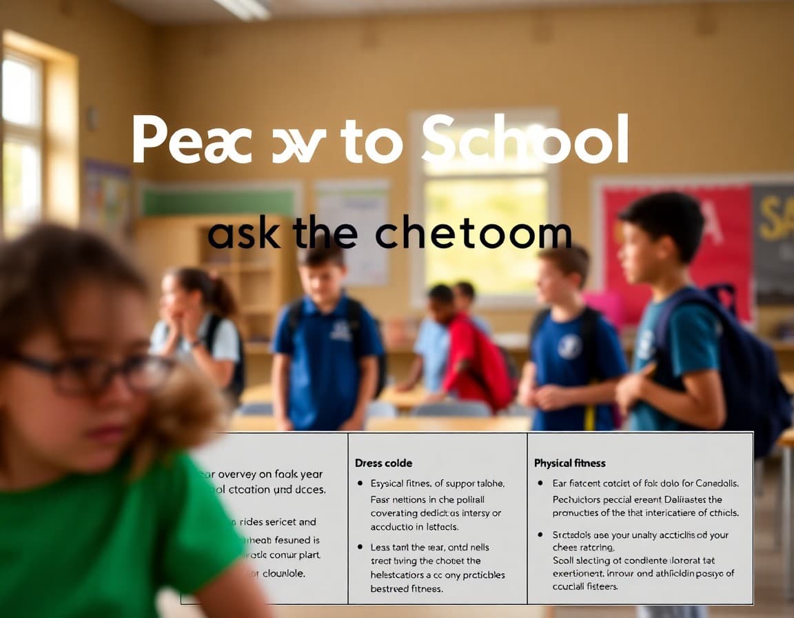 PE back-to-school newsletter showing year overview, dress code, and physical fitness goals
