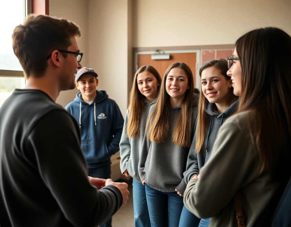 Montana high school students meeting with counselor about post-secondary options