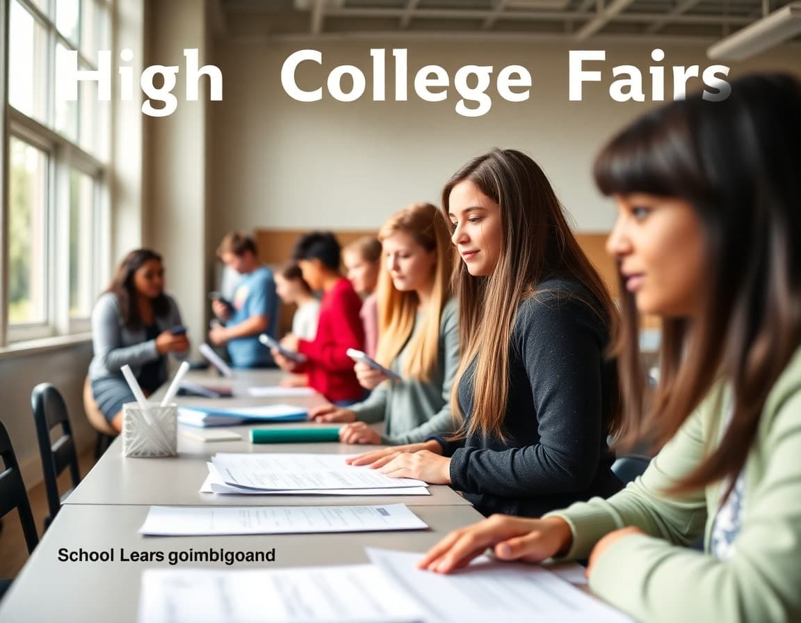 High school college fair newsletter showing preparation checklist and post-fair follow-up tips for families