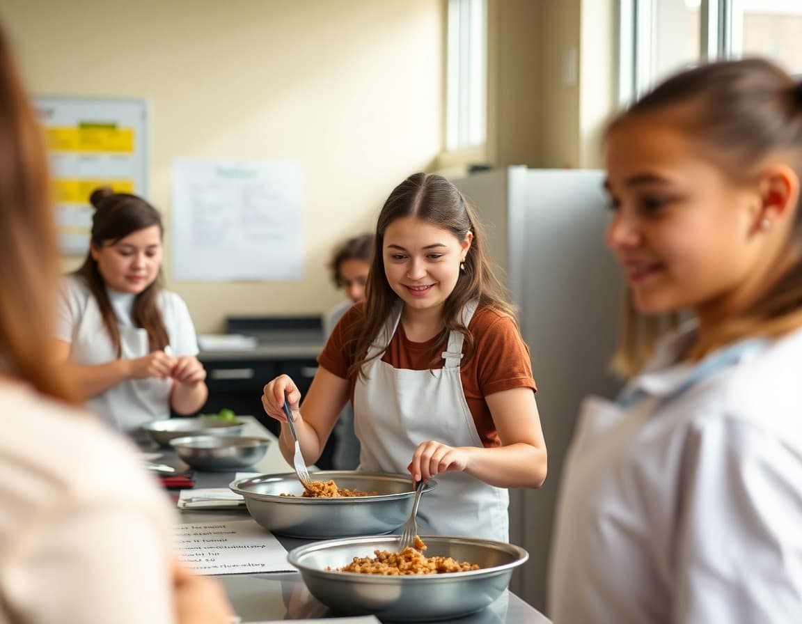 High school culinary arts class newsletter showing project requirements, safety guidelines, and career pathway information