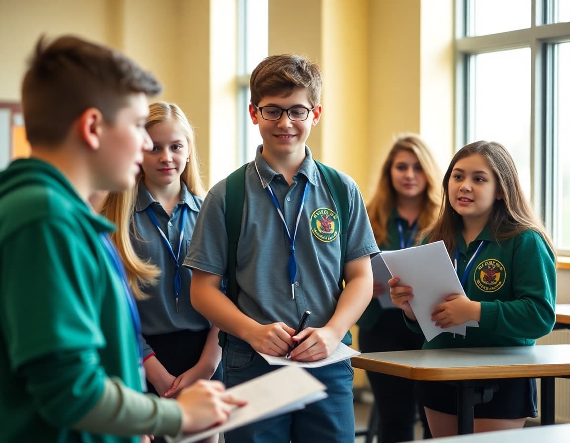High school FFA Chapter newsletter showing chapter activities, upcoming competitions, and membership requirements