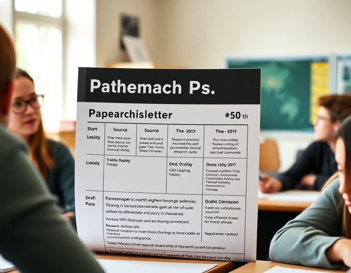 Teacher newsletter showing research paper timeline with source deadlines and draft submission dates