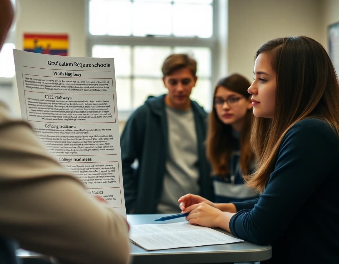 West Virginia high school newsletter showing graduation requirements, CTE pathways, and college readiness information
