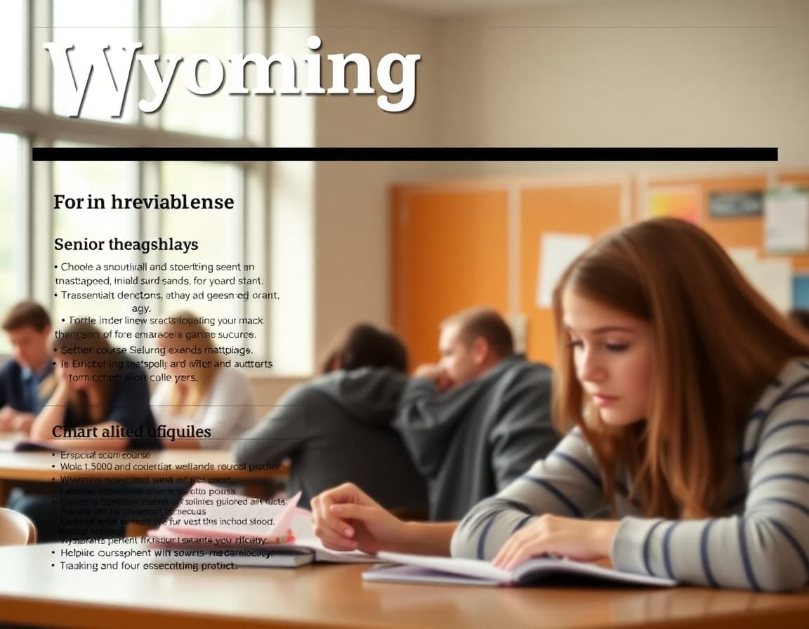 Wyoming high school newsletter template showing course updates and senior deadlines