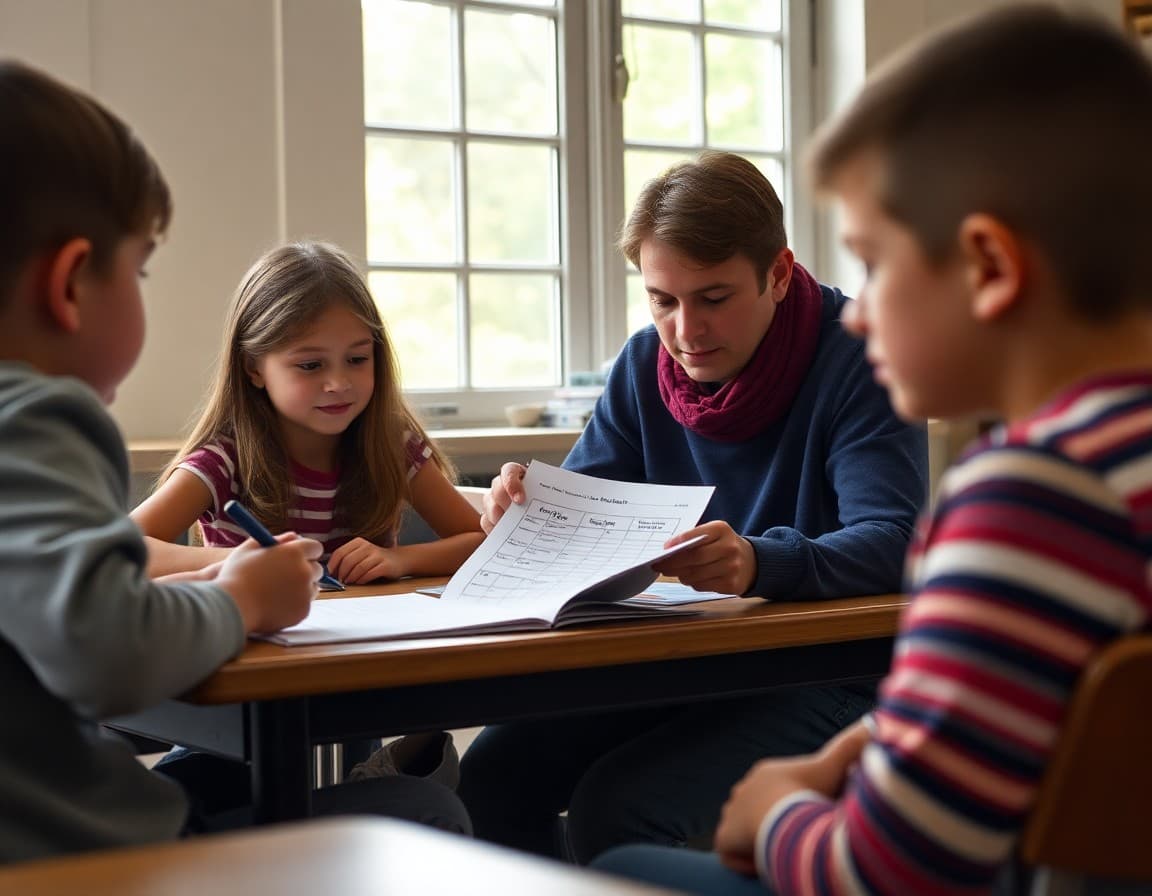 Homeschool accountability goal-tracking worksheet and newsletter shared between two families