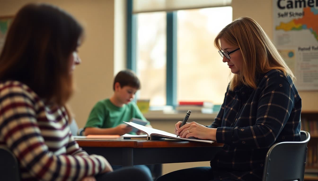 Indiana middle school teacher writing parent newsletter for grades 6-8 families in Midwest school