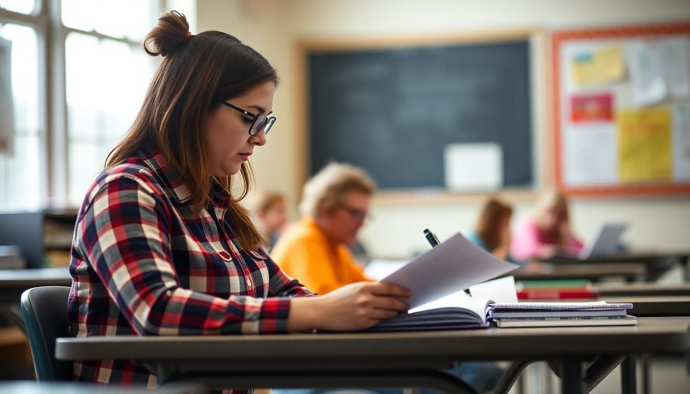 Kentucky middle school teacher writing parent newsletter for grades 6-8 families in school