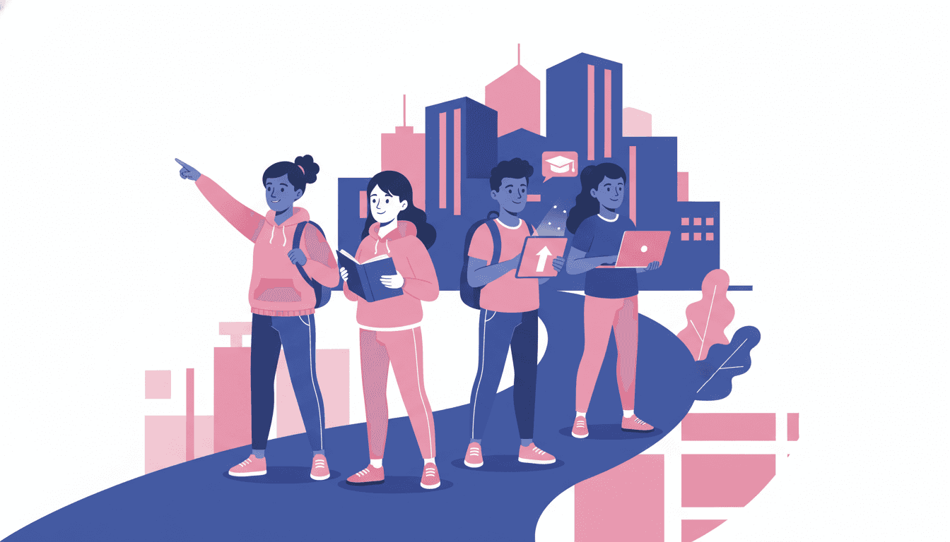 Middle school students participating in a circle discussion in a counselor's office or advisory classroom