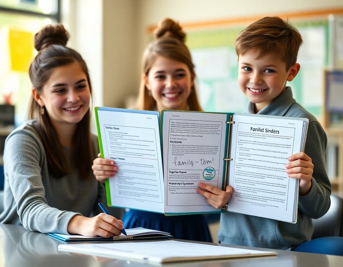 Teacher binder system newsletter showing the required sections and organization method for families
