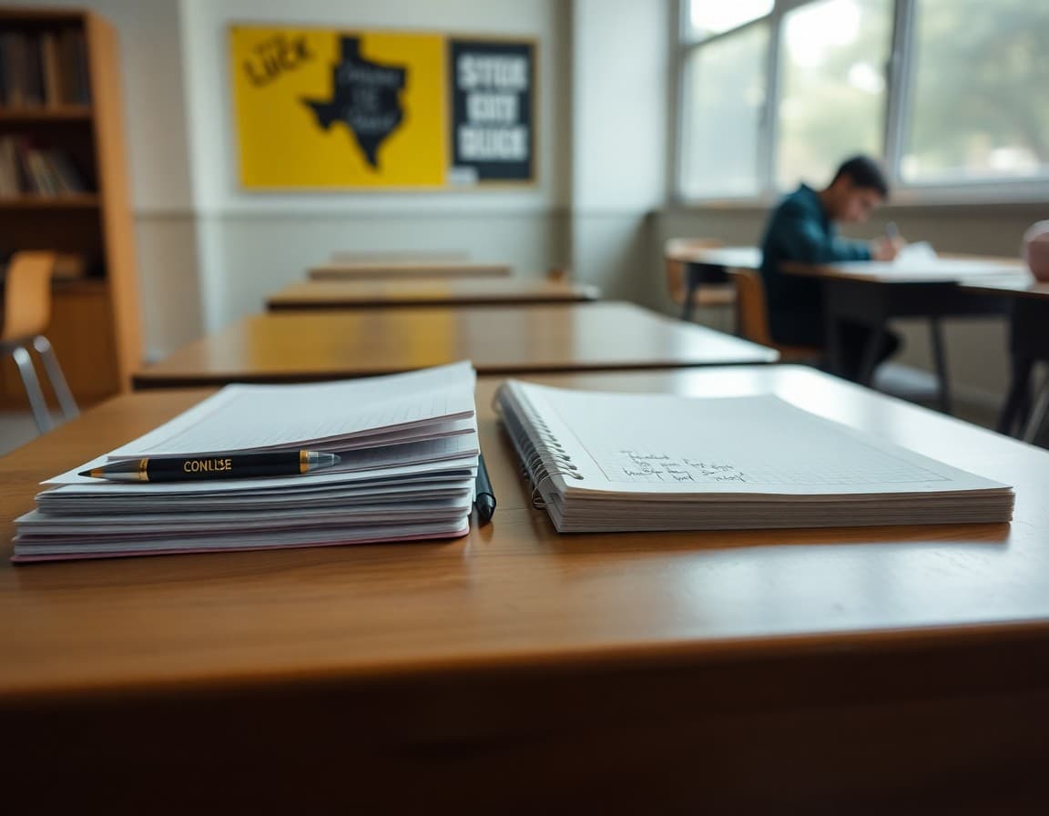 Comparison of disorganized versus organized student notes on a desk