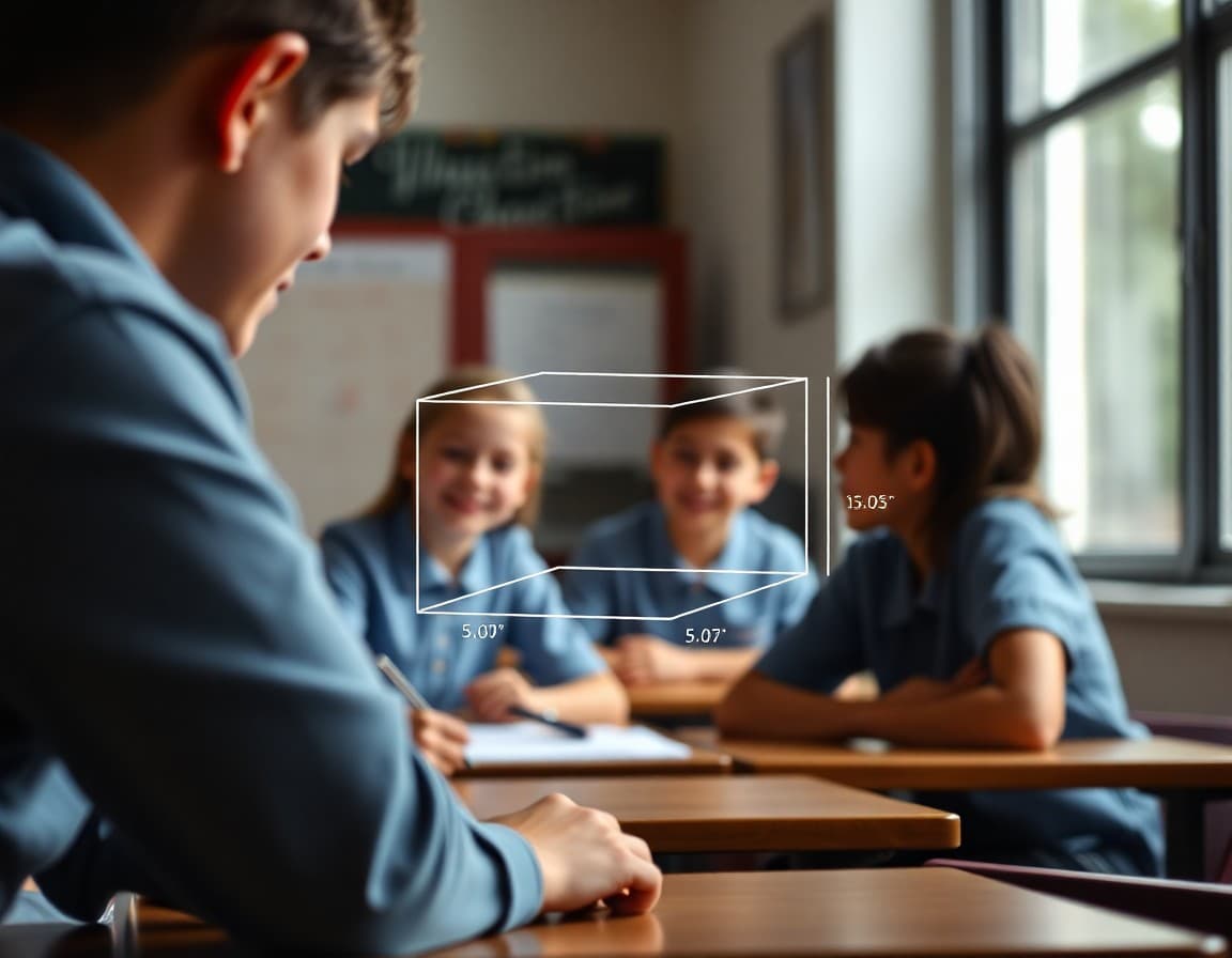 Surface area newsletter showing a net diagram of a rectangular prism with labeled dimensions