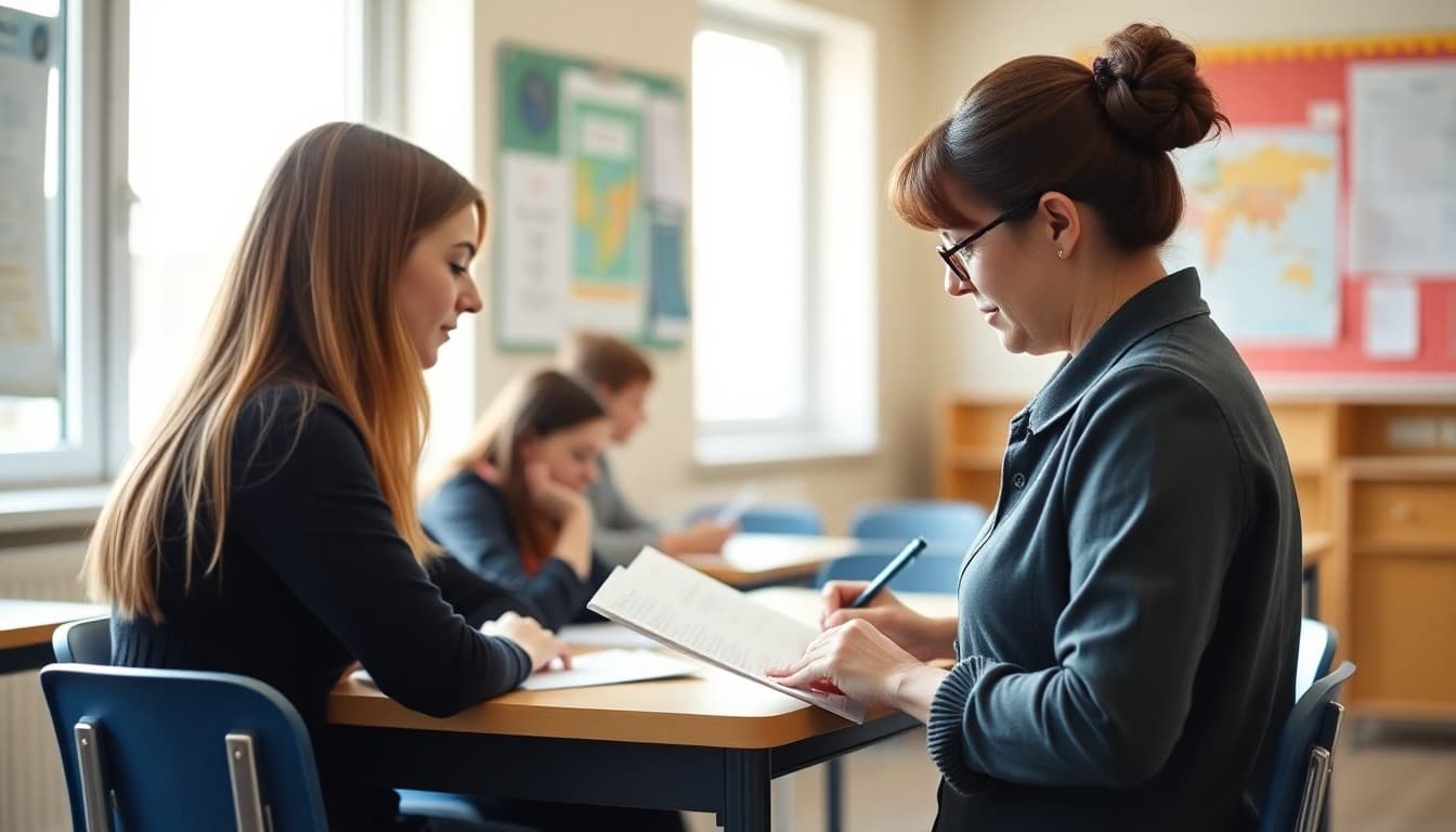 Teacher writing welcome back newsletter after returning from extended sick leave to classroom