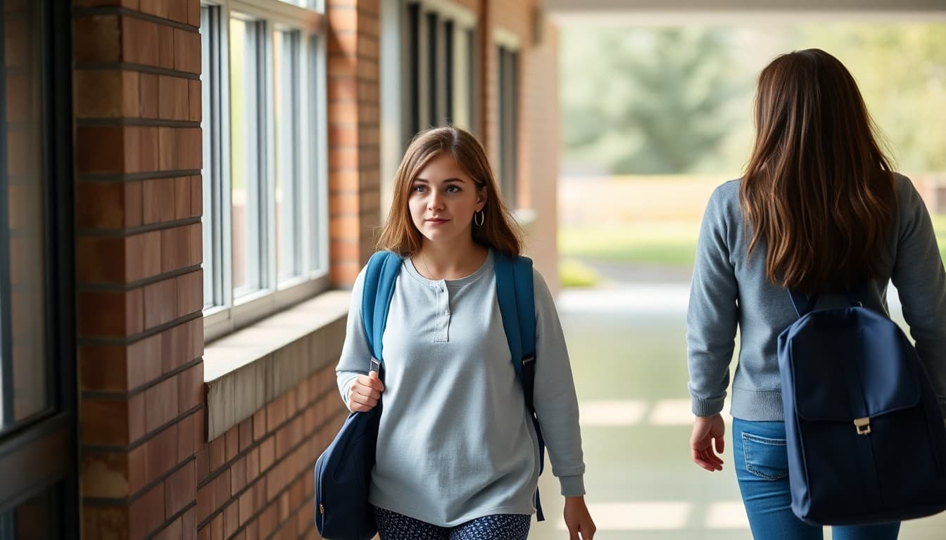 Parent walking child to school on time following attendance importance newsletter advice