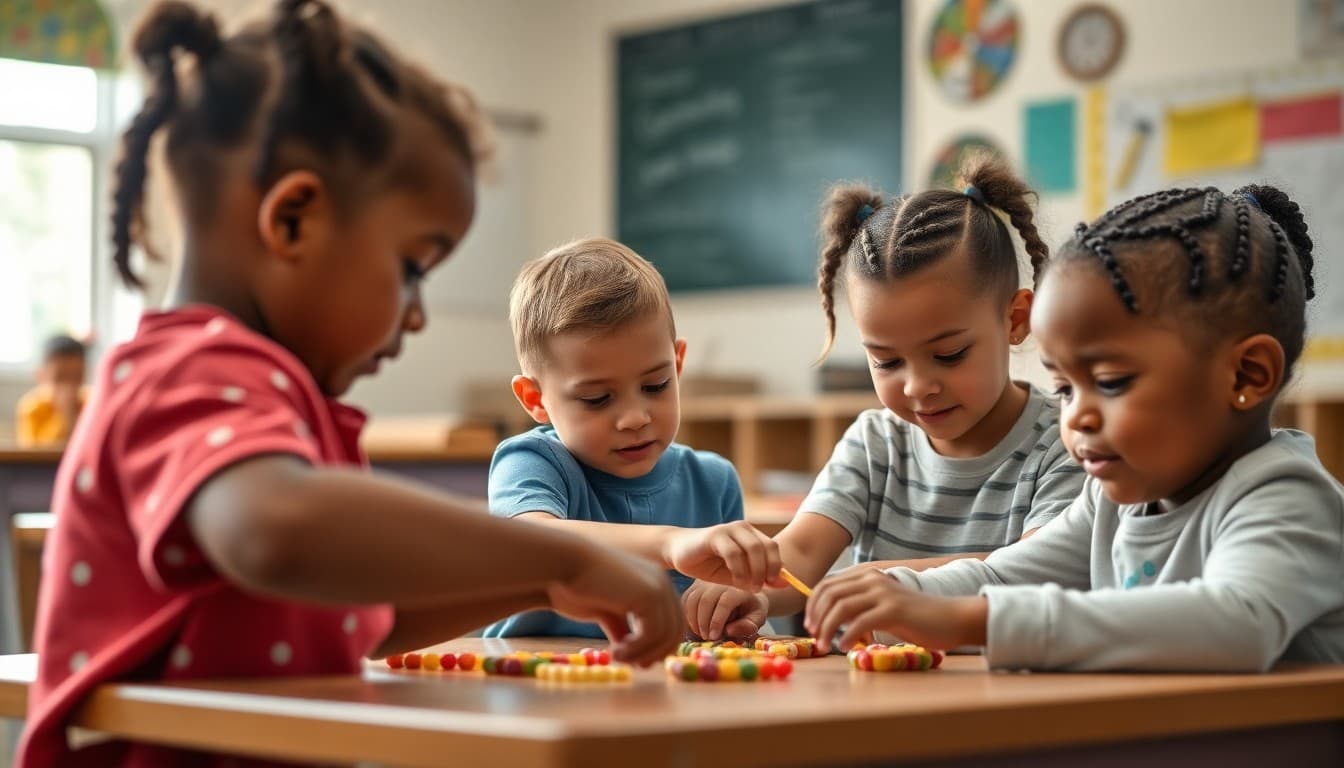 Mississippi Pre-K children working on a hands-on activity in a public school classroom