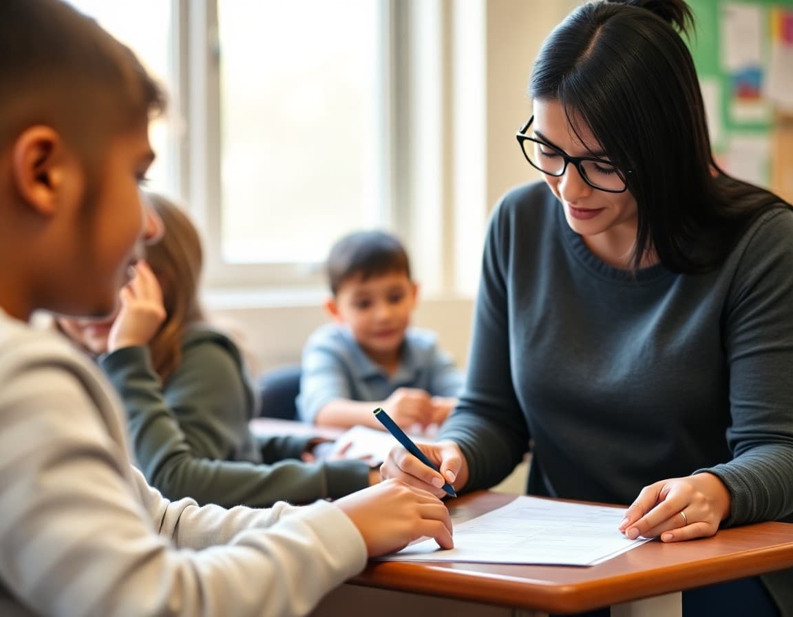 Parent updating student emergency contact information on a school form