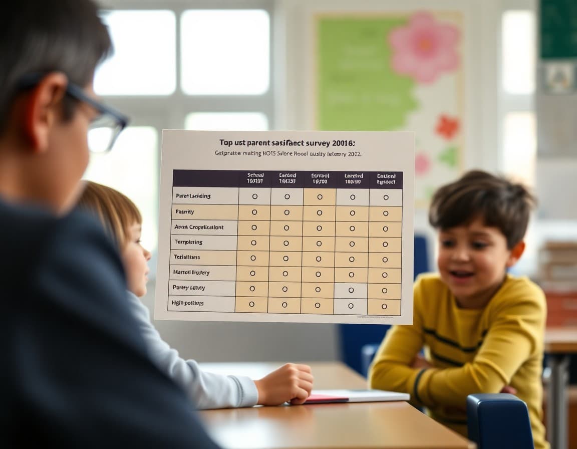 Chart showing parent satisfaction survey results from a school newsletter